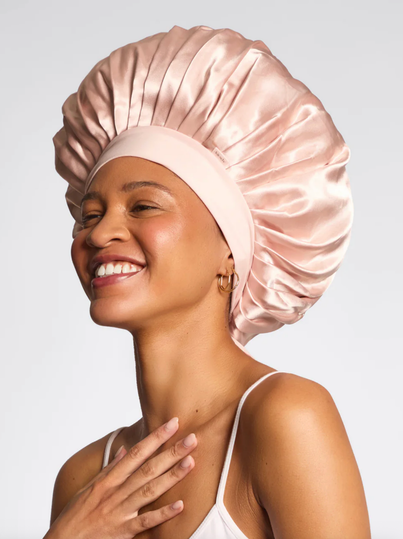 Blush Adjustable Oversized Satin Bonnet
