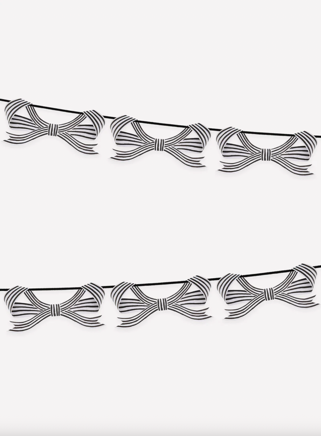Stripy Black And White Bow Garland - The Cross Decor & Design