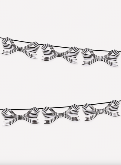 Stripy Black And White Bow Garland - The Cross Decor & Design