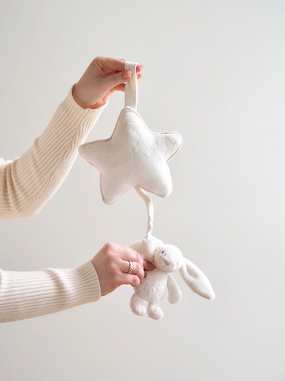 Bashful Cream Bunny Musical Pull - The Cross Decor & Design