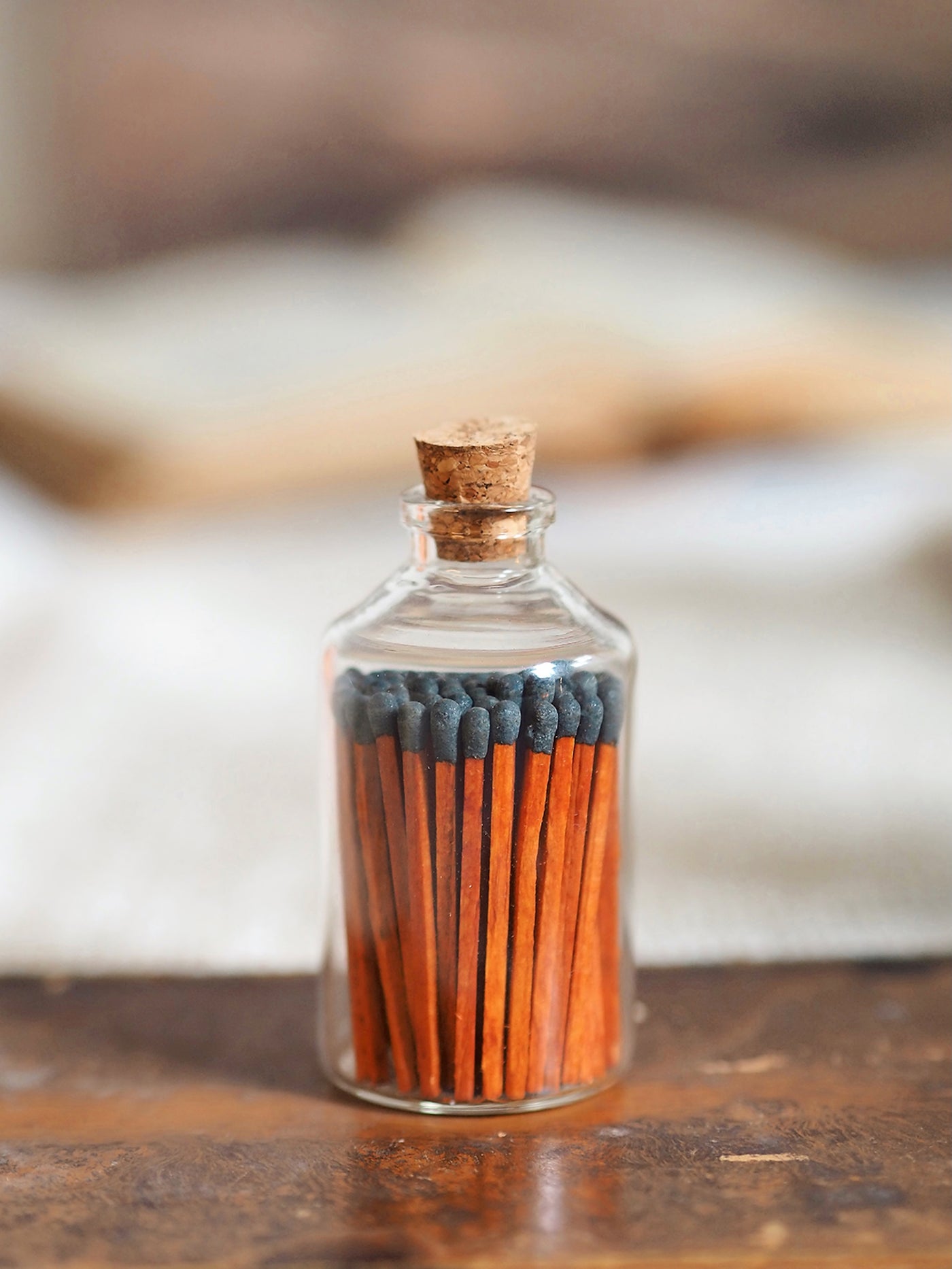 Apothecary Dark Wood Match Bottle - The Cross Decor & Design