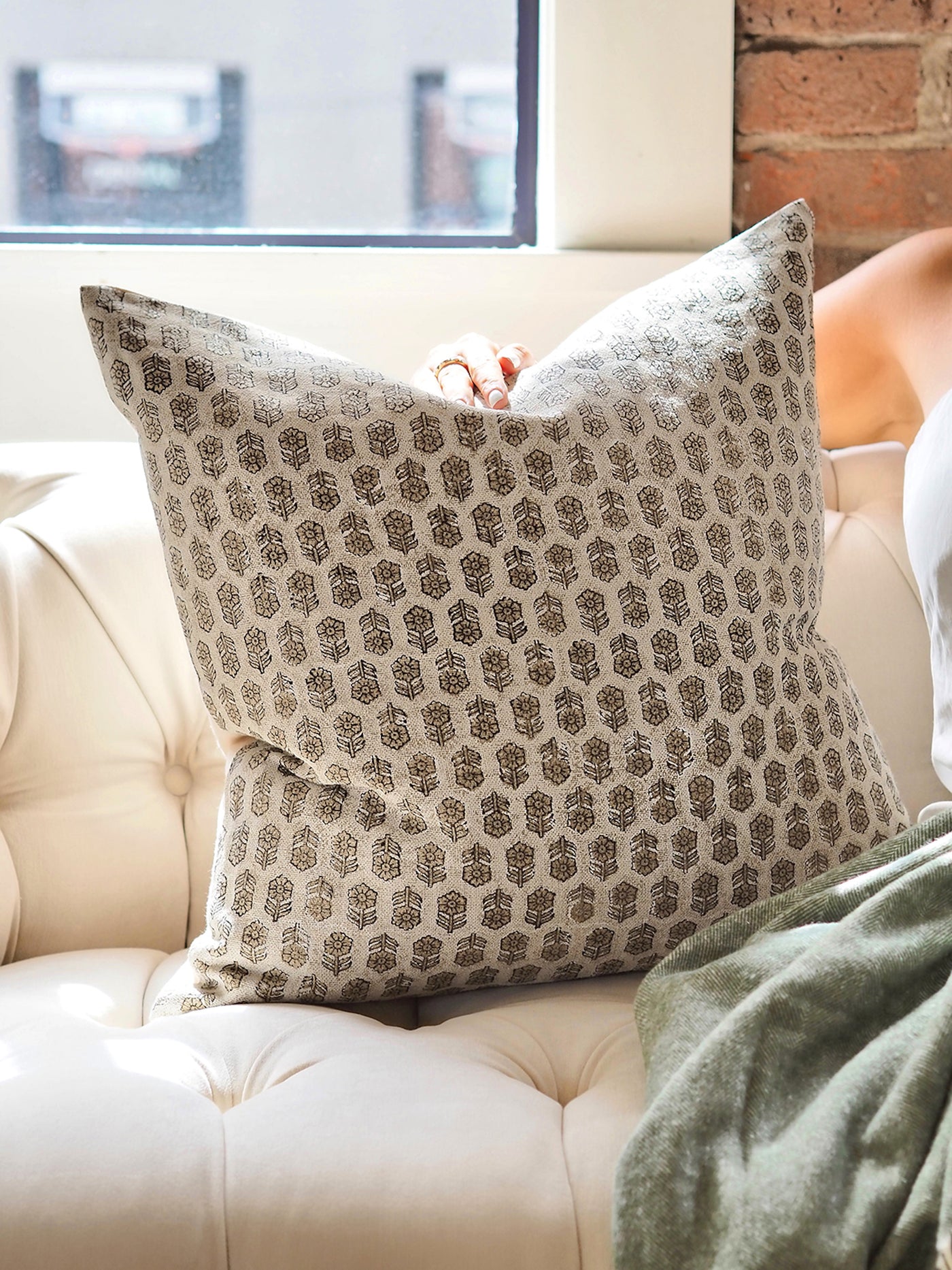 Tulsi White Pillow | 22x22 - The Cross Decor & Design