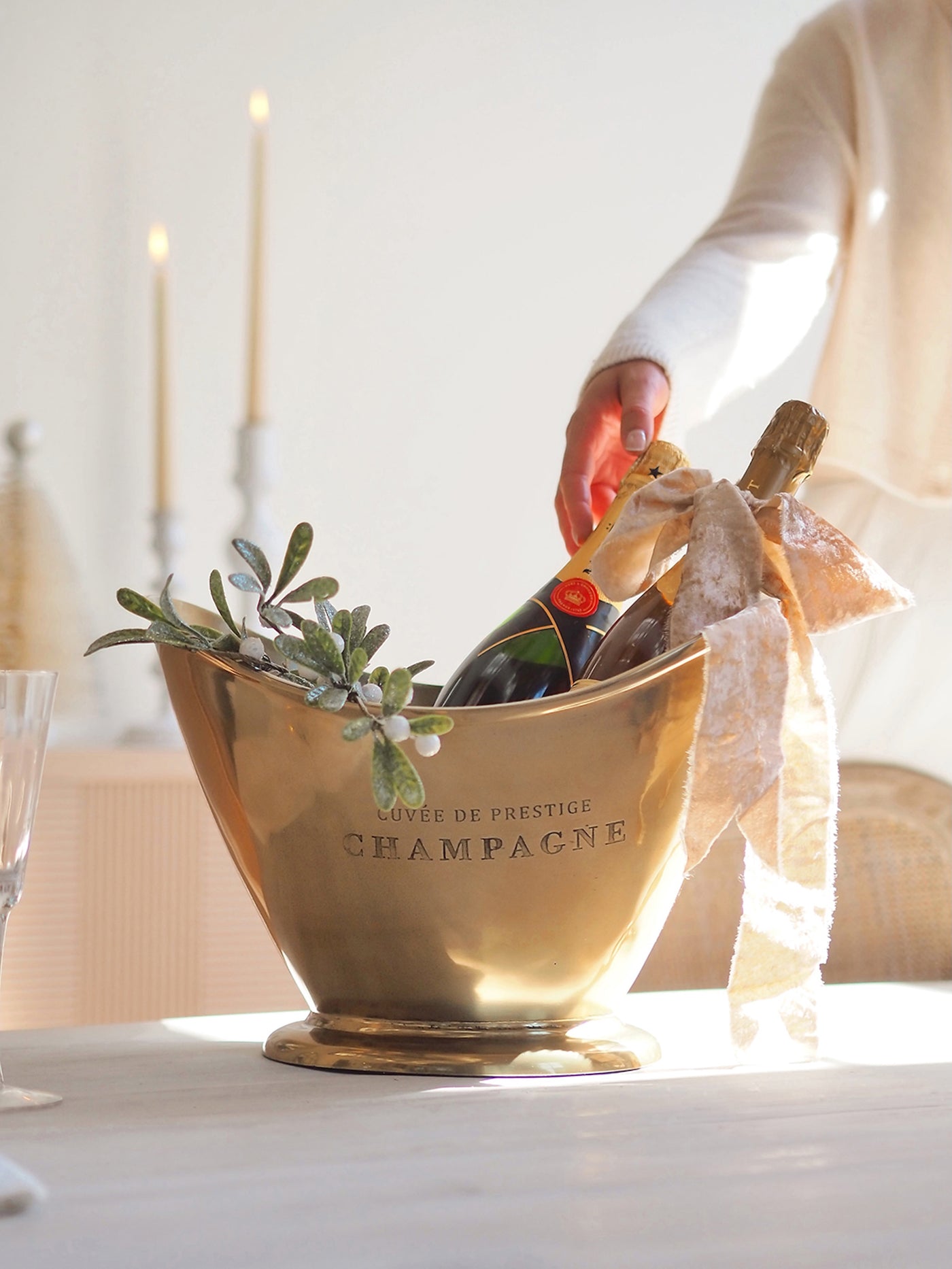 Brass Patina Champagne Bucket