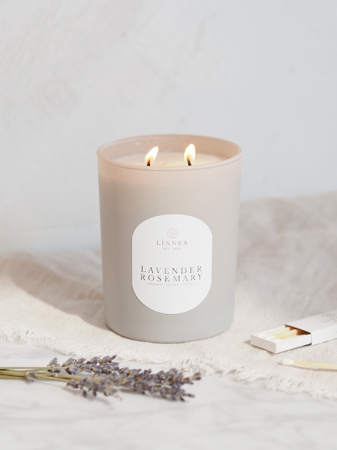 Lavender Rosemary 2 Wick Candle - The Cross Decor & Design