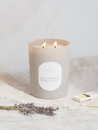 Lavender Rosemary 2 Wick Candle - The Cross Decor & Design