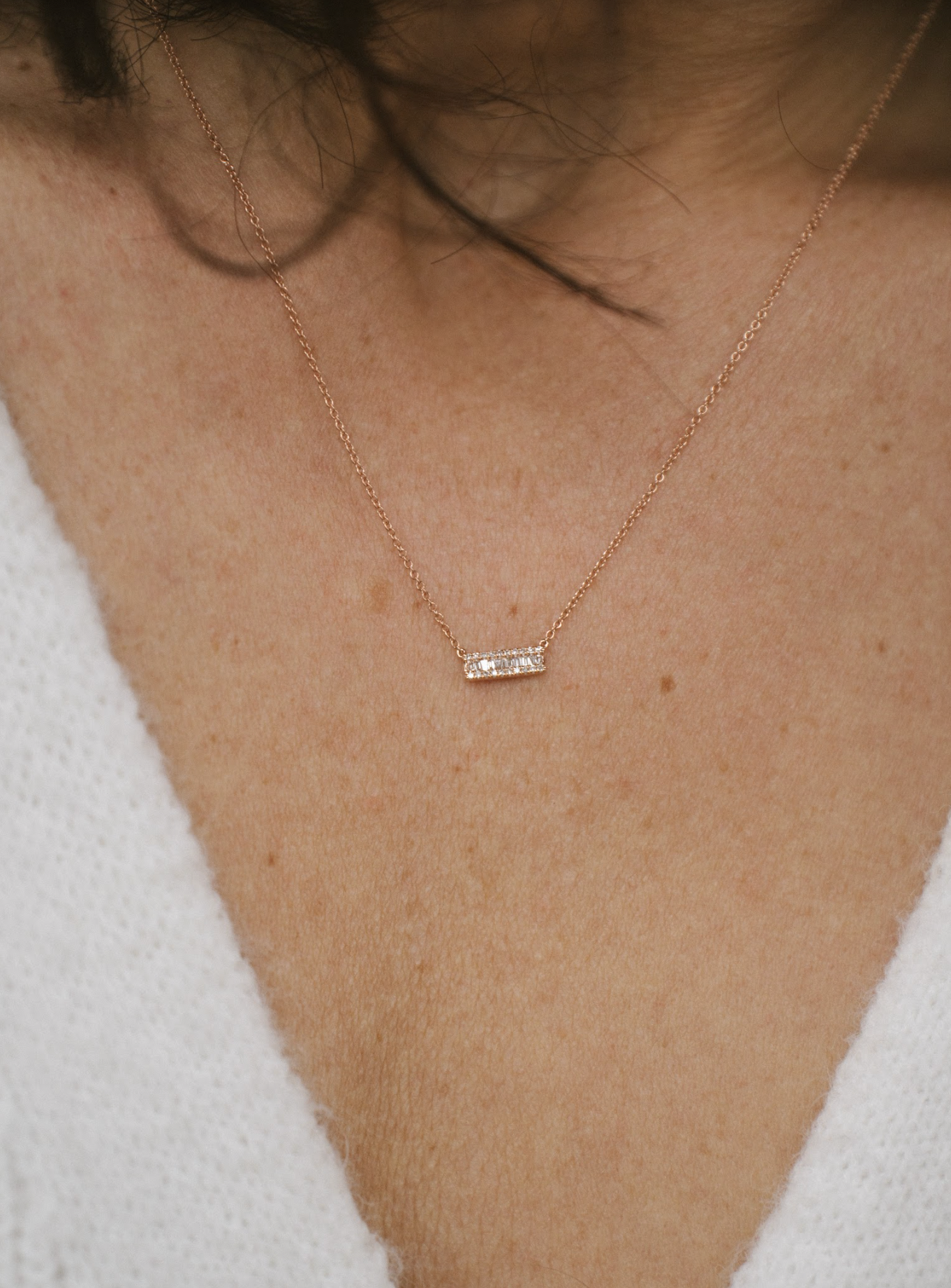 Diamond Megan Necklace | 14K Rose Gold - The Cross Decor & Design