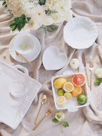Incanto White Stripe Square Platter - The Cross Decor & Design