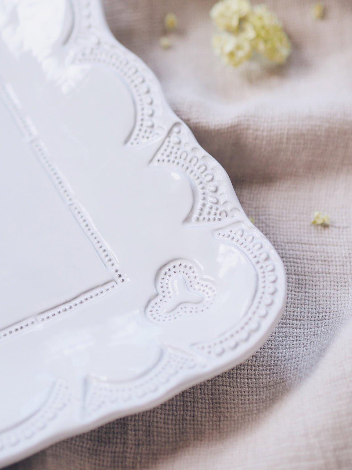 Incanto White Lace Platter - The Cross Decor & Design