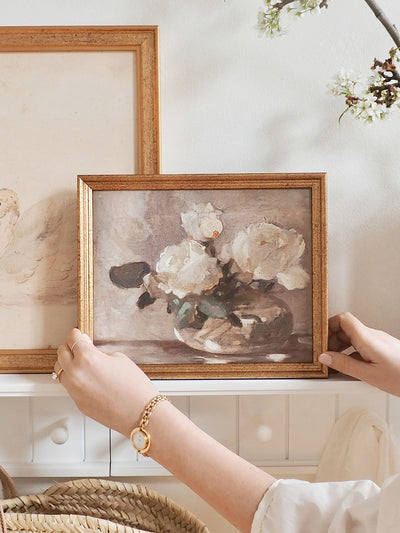 White Peony Framed Canvas Print | 8x10 - The Cross Decor & Design