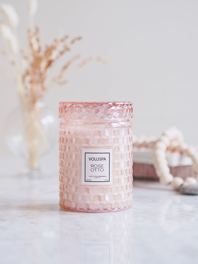 Rose Otto Glass Jar Candle | Large - The Cross Decor & Design