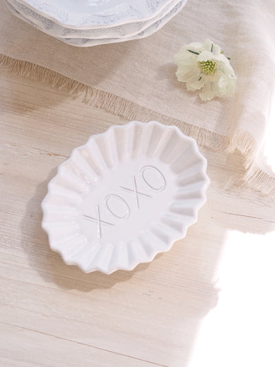 Incanto White XOXO Plate - The Cross Decor & Design