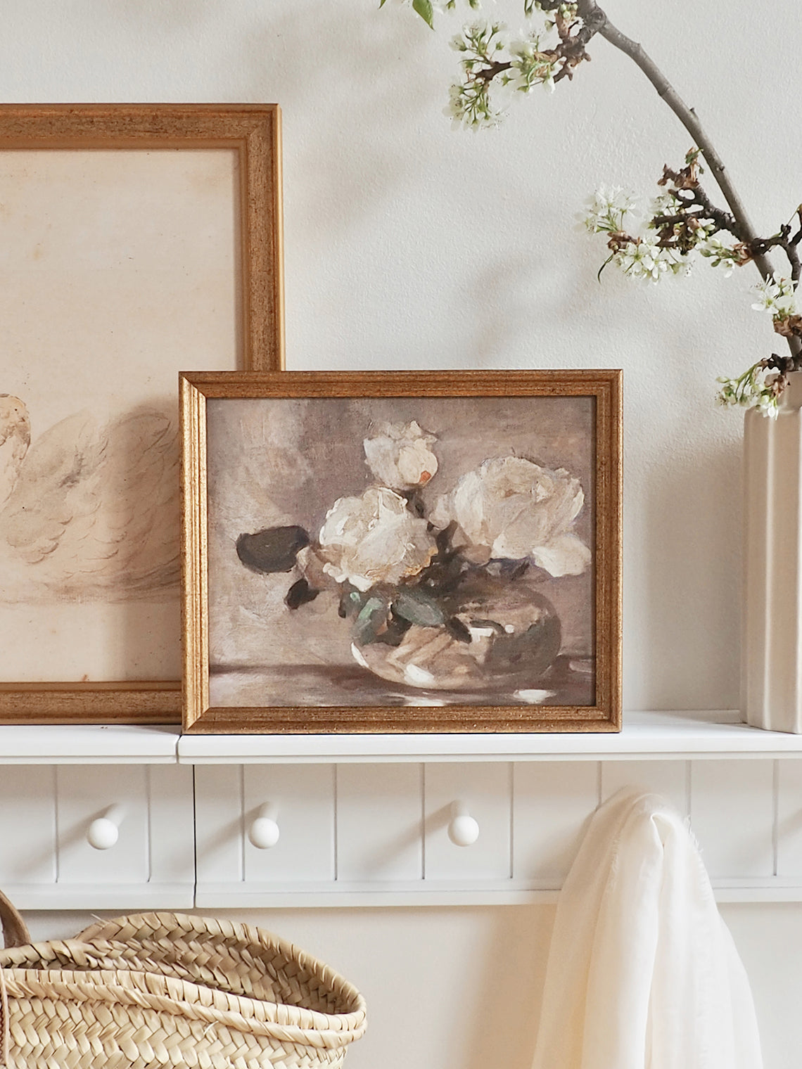 White Peony Framed Canvas Print | 8x10 - The Cross Decor & Design
