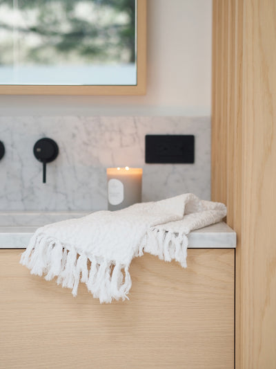 White Waffle Hand Towel - The Cross Decor & Design