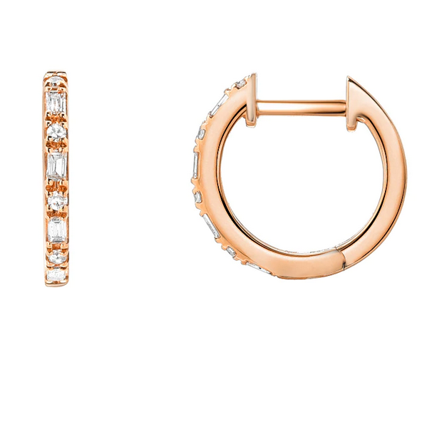 Diamond Willow Huggies | 14K Gold - The Cross Decor & Design