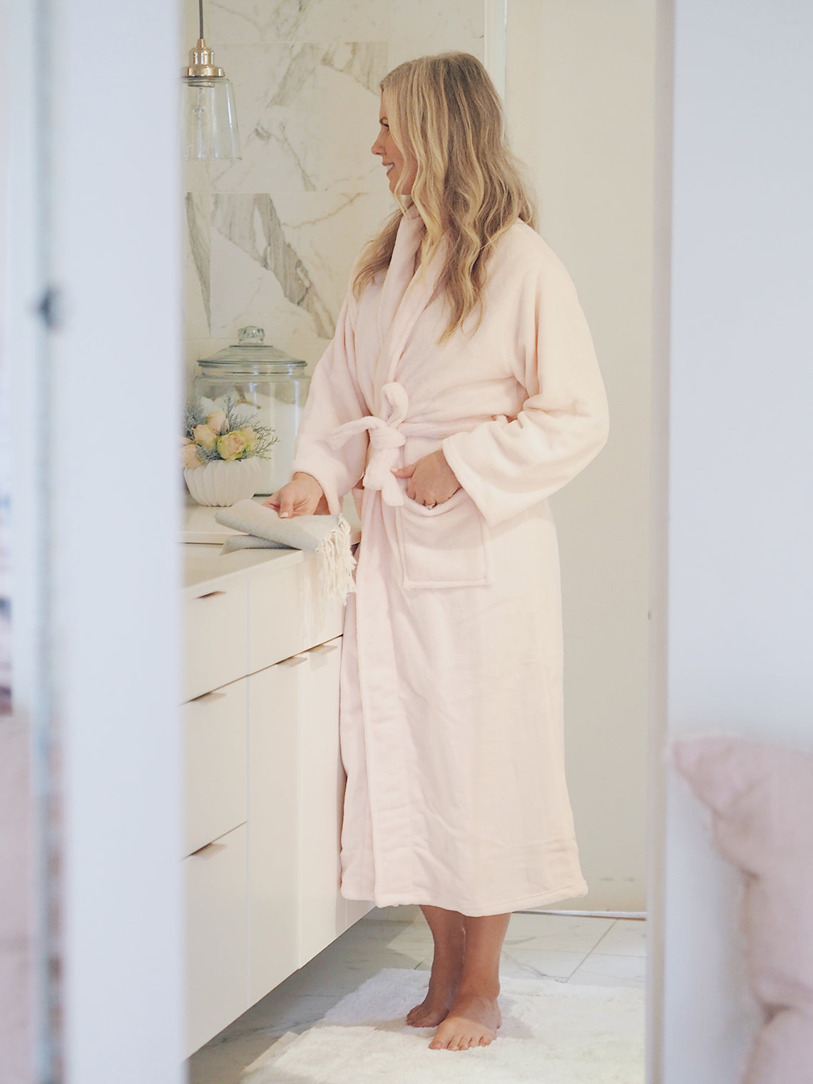 Solace Rose Pink Fleece Robe - The Cross Decor & Design