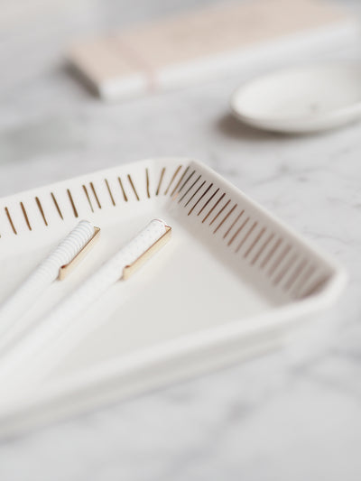 Ticking Stripe Trinket Tray | Large - The Cross Decor & Design