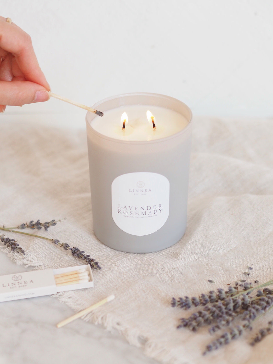 Lavender Rosemary 2 Wick Candle - The Cross Decor & Design