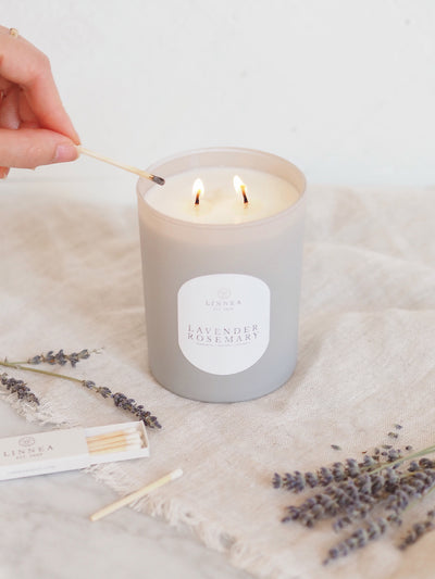 Lavender Rosemary 2 Wick Candle - The Cross Decor & Design