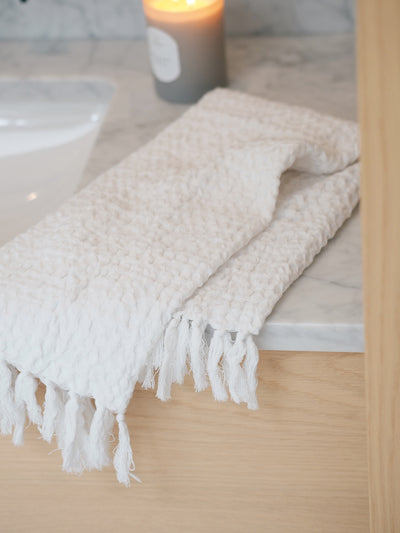 White Waffle Hand Towel - The Cross Decor & Design