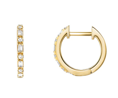 Diamond Willow Huggies | 14K Gold - The Cross Decor & Design