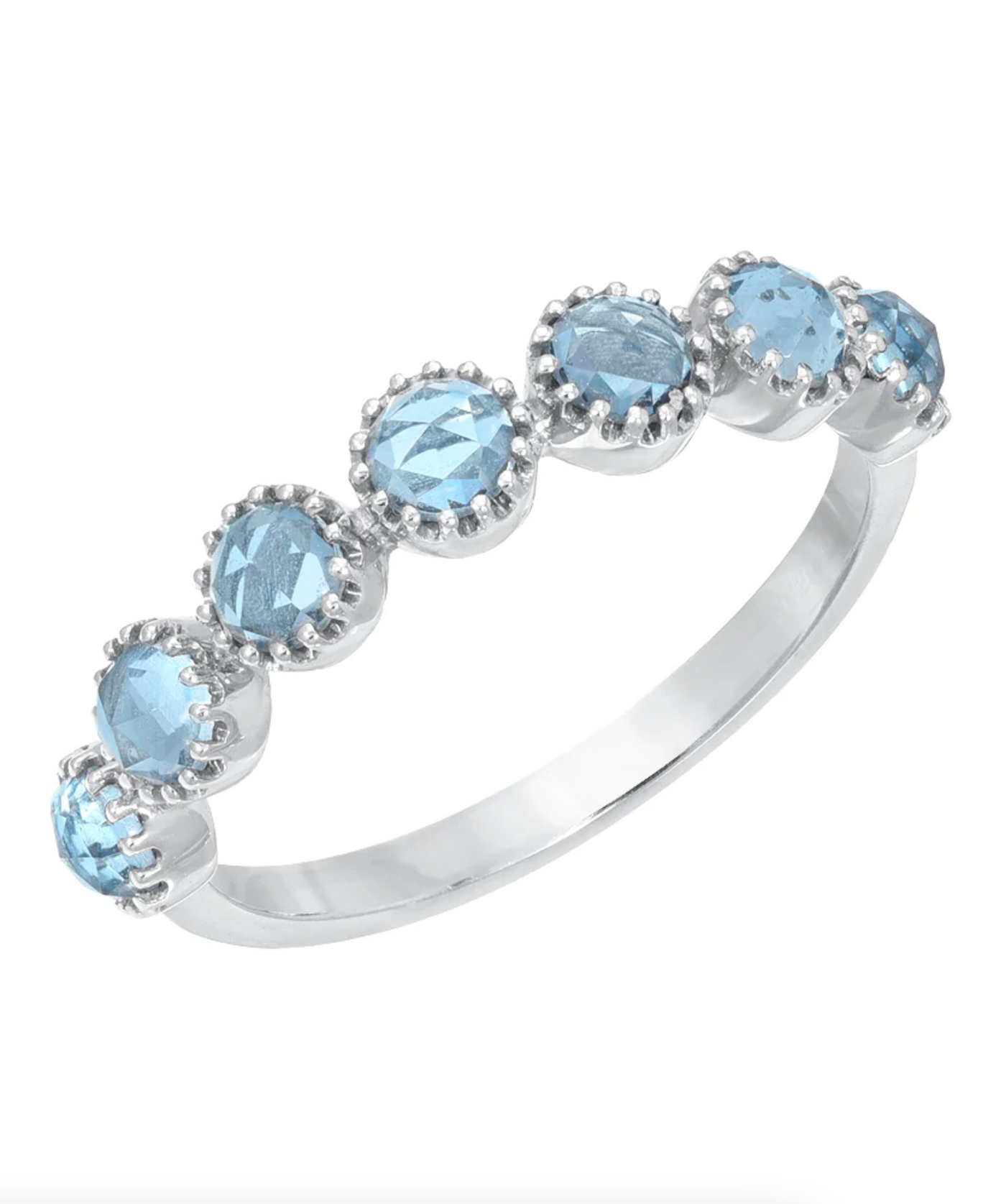 Zara London Blue Topaz Ring | 14K White Gold - The Cross Decor & Design