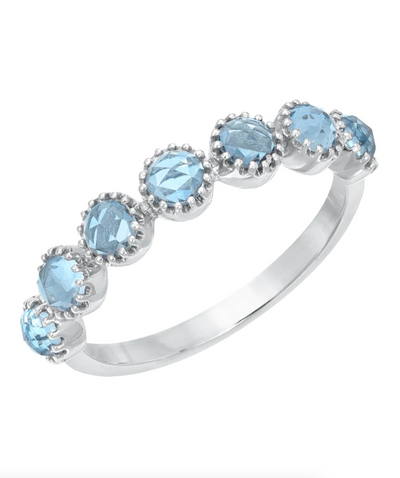 Zara London Blue Topaz Ring | 14K White Gold - The Cross Decor & Design